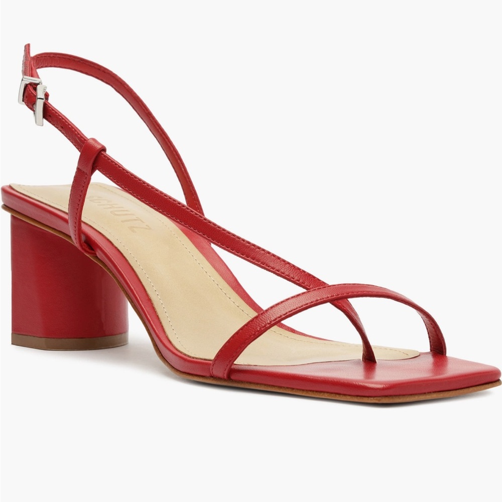 SCHUTZ Cherry Red Strappy Heels